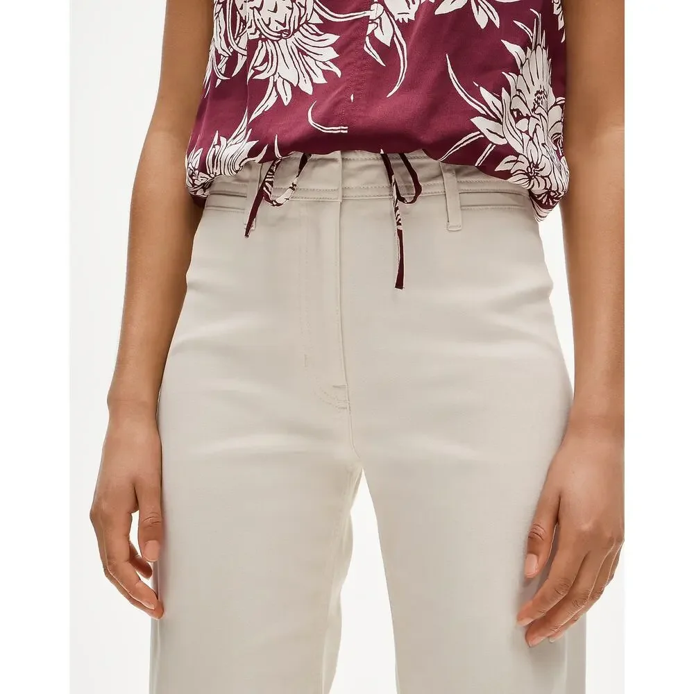 J.Crew Tall Wide Leg Trouser Chino Natural Cream Minimalist Stretch T26